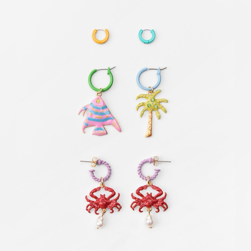 NWT Zara Enameled Earrings Pack SOLD OUT!!